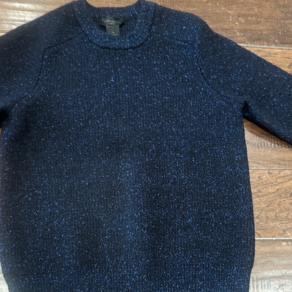 Magaschoni Kids Speckled Navy Crewneck Wool Sweater size M